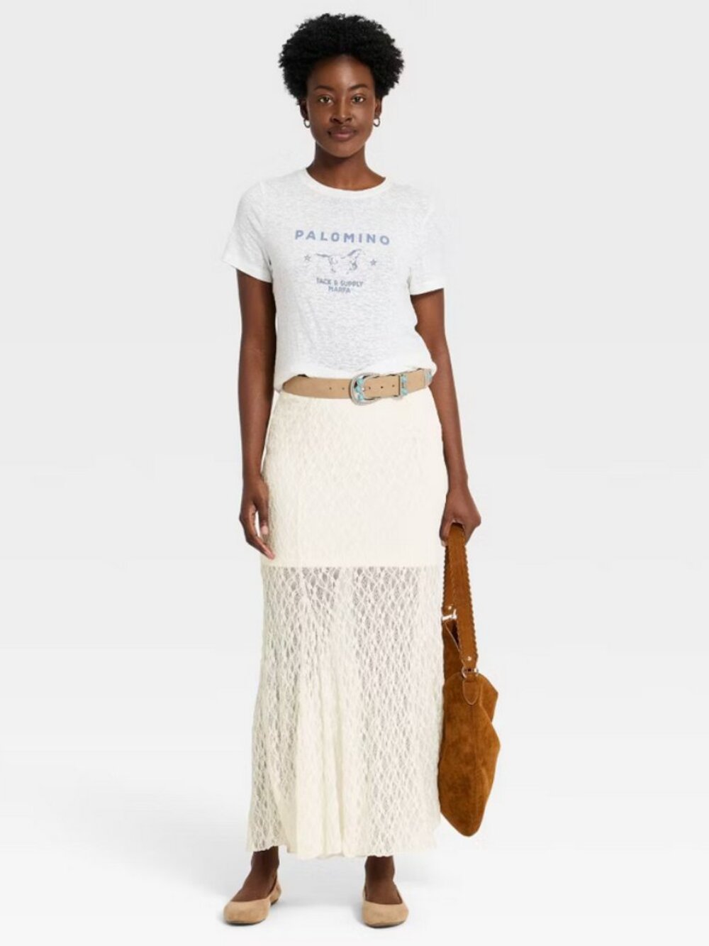 Women's Western Lace Maxi Skirt - Universal‎ Thread™ Cream S